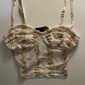 corset style sheer cropped tank top